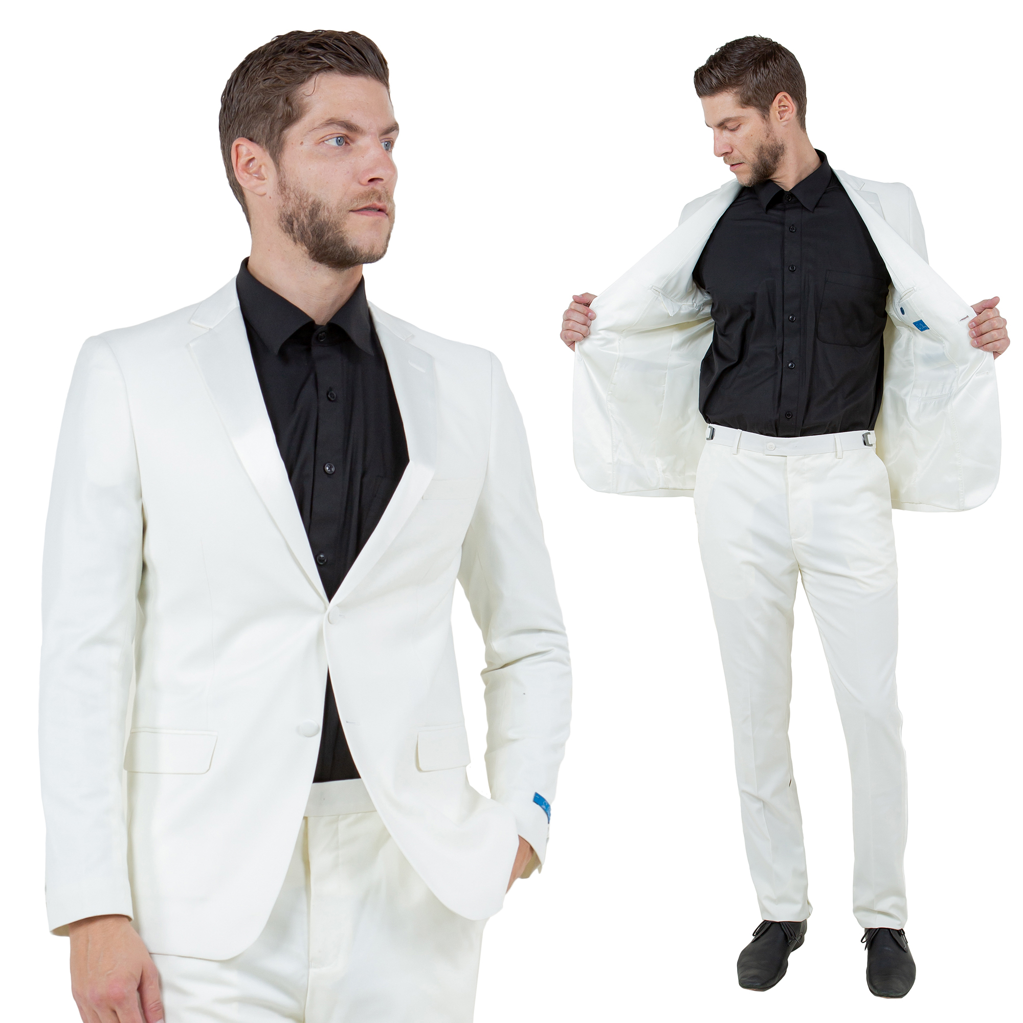 Hybrid Fit 2pc Notch Lapel Tuxedo By Sean Alexander, Ivory